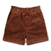 Bruine corduroy paperbag short - Short walnut brown 